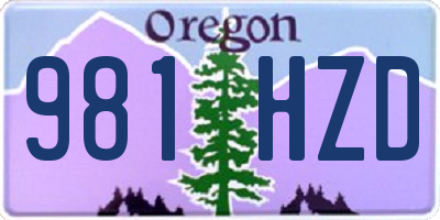 OR license plate 981HZD