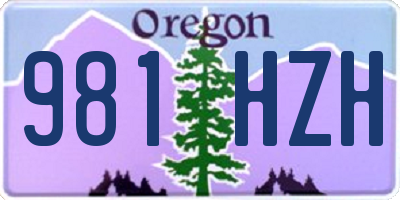 OR license plate 981HZH