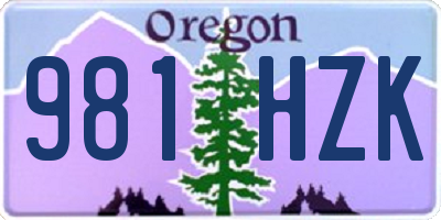 OR license plate 981HZK