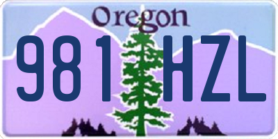 OR license plate 981HZL