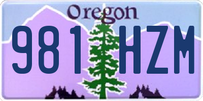 OR license plate 981HZM