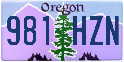 OR license plate 981HZN