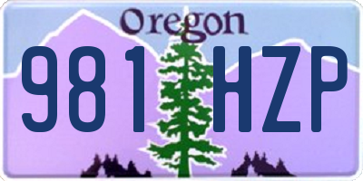 OR license plate 981HZP