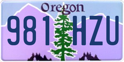 OR license plate 981HZU
