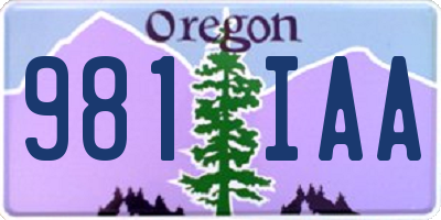 OR license plate 981IAA