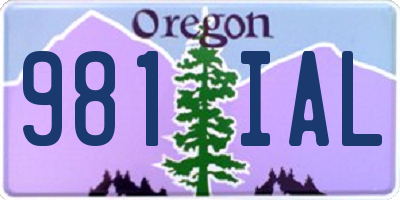 OR license plate 981IAL