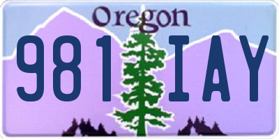 OR license plate 981IAY