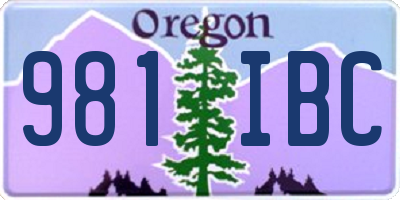 OR license plate 981IBC