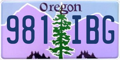 OR license plate 981IBG