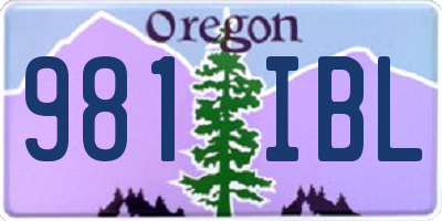 OR license plate 981IBL