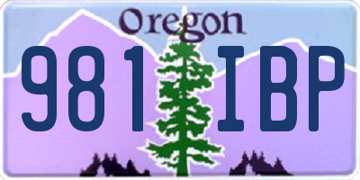 OR license plate 981IBP