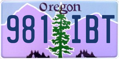 OR license plate 981IBT