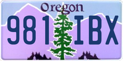 OR license plate 981IBX