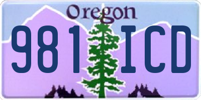 OR license plate 981ICD