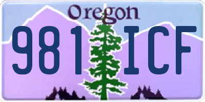 OR license plate 981ICF