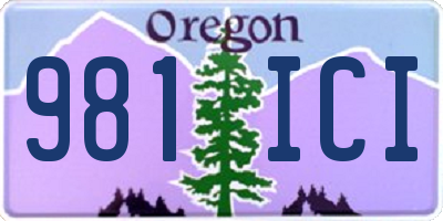 OR license plate 981ICI