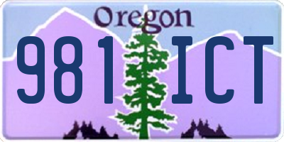 OR license plate 981ICT