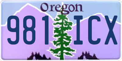 OR license plate 981ICX