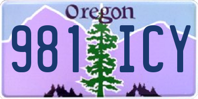 OR license plate 981ICY