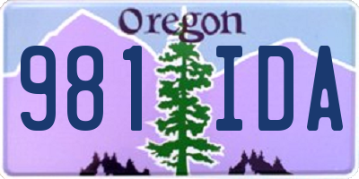 OR license plate 981IDA