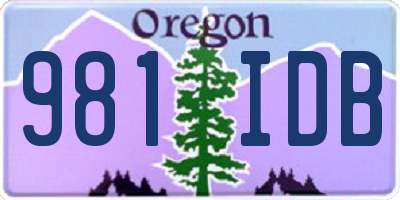 OR license plate 981IDB