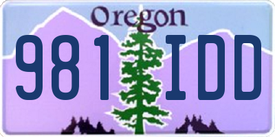OR license plate 981IDD