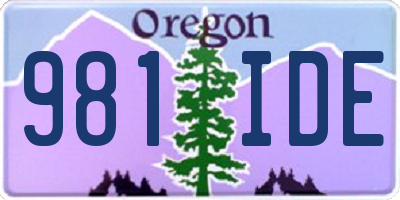 OR license plate 981IDE