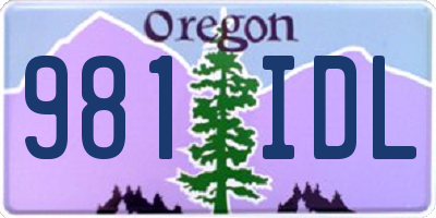 OR license plate 981IDL