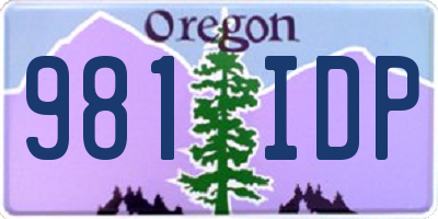OR license plate 981IDP