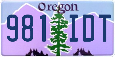 OR license plate 981IDT