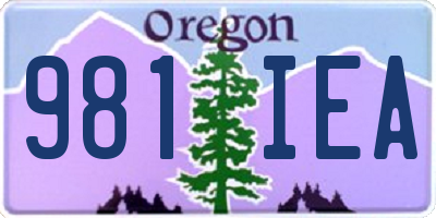 OR license plate 981IEA