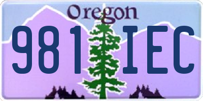 OR license plate 981IEC