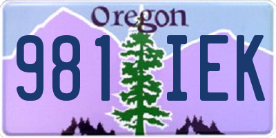 OR license plate 981IEK