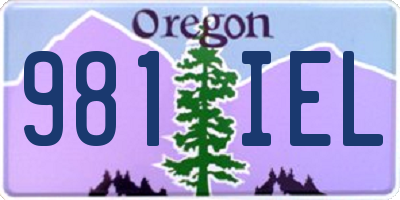 OR license plate 981IEL