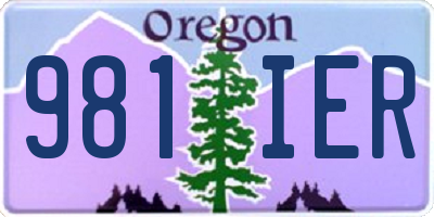 OR license plate 981IER
