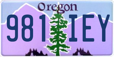 OR license plate 981IEY