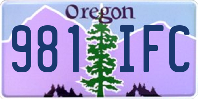 OR license plate 981IFC