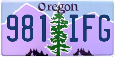 OR license plate 981IFG