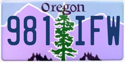 OR license plate 981IFW
