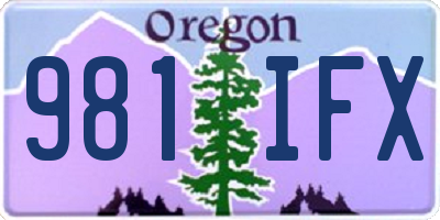 OR license plate 981IFX