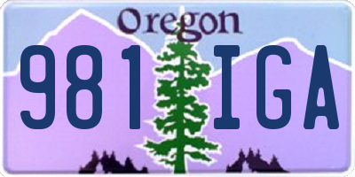 OR license plate 981IGA