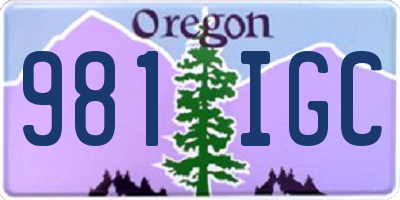 OR license plate 981IGC