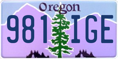 OR license plate 981IGE