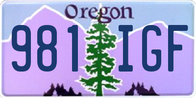 OR license plate 981IGF