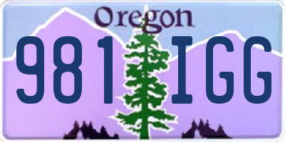 OR license plate 981IGG