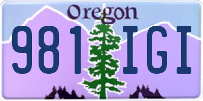 OR license plate 981IGI
