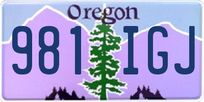 OR license plate 981IGJ