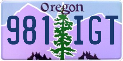 OR license plate 981IGT