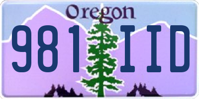 OR license plate 981IID