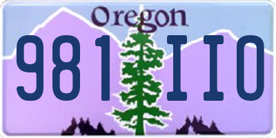 OR license plate 981IIO